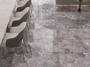 QUA Granite | Melrose Light Hoogglans Natuursteenlook 60x120 Vloertegel / Wandtegel