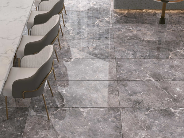 QUA Granite | Melrose Light Hoogglans Natuursteenlook 60x120 Vloertegel / Wandtegel