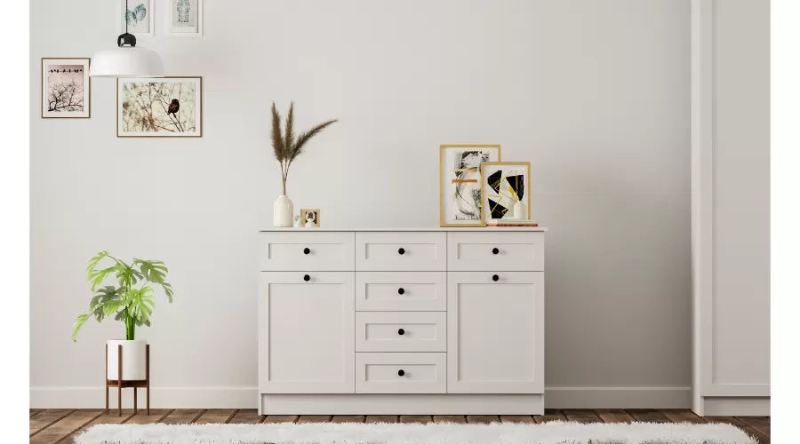 Rumy S1 Country Mega Ladekast – 130 cm – Wit – MDF Profiel – 85x130x43 cm