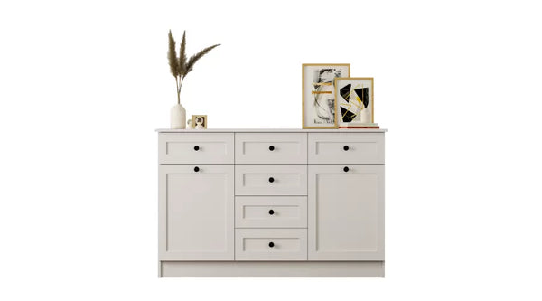Rumy S1 Country Mega Ladekast – 130 cm – Wit – MDF Profiel – 85x130x43 cm