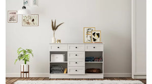 Rumy S1 Country Mega Ladekast – 130 cm – Wit – MDF Profiel – 85x130x43 cm