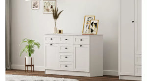Rumy S1 Country Mega Ladekast – 130 cm – Wit – MDF Profiel – 85x130x43 cm