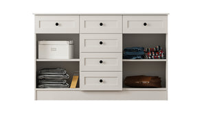 Rumy S1 Country Mega Ladekast – 130 cm – Wit – MDF Profiel – 85x130x43 cm