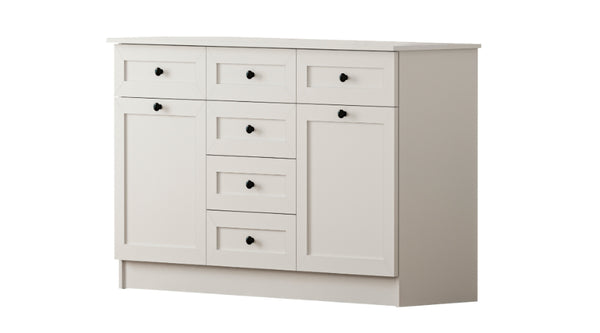 Rumy S1 Country Mega Ladekast – 130 cm – Wit – MDF Profiel – 85x130x43 cm