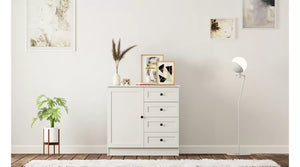 Rabi Rumy S1 Country Mini Ladekast – 4 Laden – Wit – 85x87x43 cm
