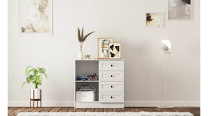 Rabi Rumy S1 Country Mini Ladekast – 4 Laden – Wit – 85x87x43 cm