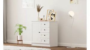 Rabi Rumy S1 Country Mini Ladekast – 4 Laden – Wit – 85x87x43 cm