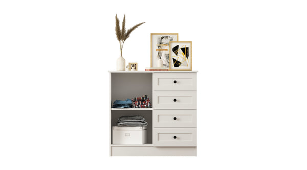 Rabi Rumy S1 Country Mini Ladekast – 4 Laden – Wit – 85x87x43 cm