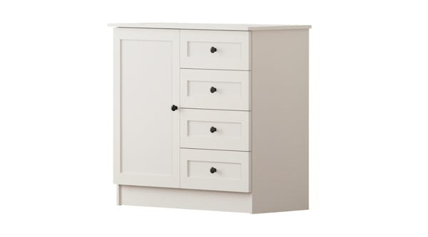 Rabi Rumy S1 Country Mini Ladekast – 4 Laden – Wit – 85x87x43 cm