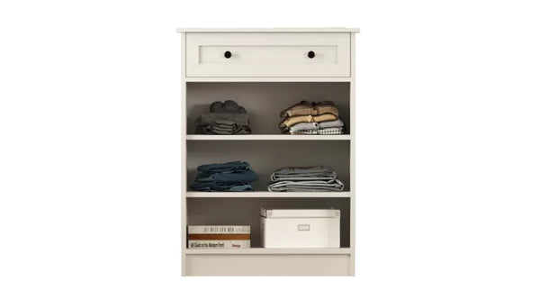 Rumy S1 Landhauskommode – 100 cm hoch – Weiß – MDF-Profil – 100 x 70 x 40 cm