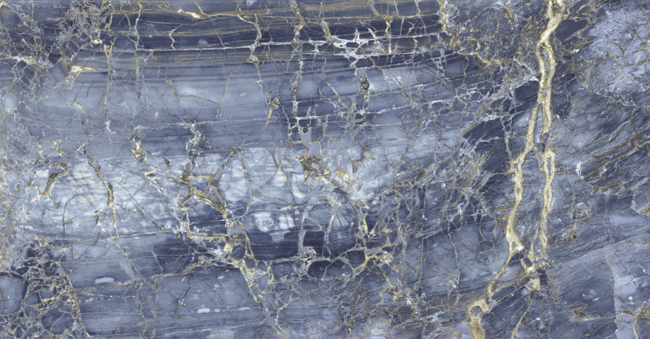 QUA Granite | Notte Blue Hoogglans Marmerlook 60x120 Vloertegel / Wandtegel