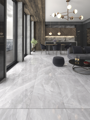 QUA Granite | Space Grey Hoogglans Natuursteenlook 60x120 Vloertegel / Wandtegel