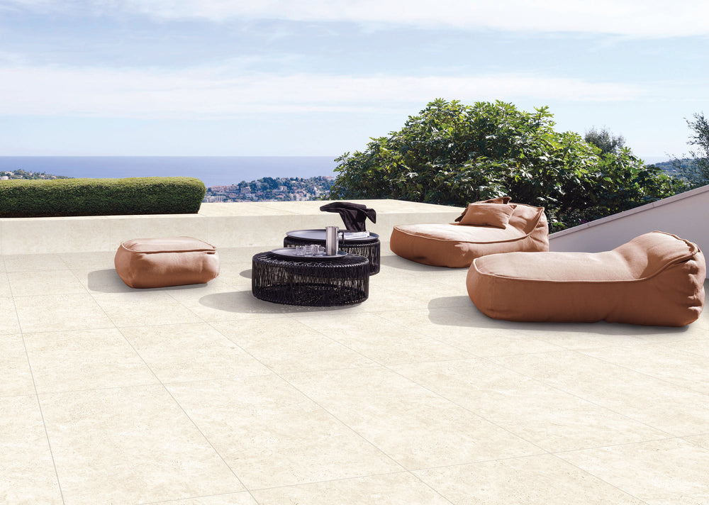 QUA Granite | Travertine Beige Halfglans Natuursteenlook 60x120 Vloertegel / Wandtegel
