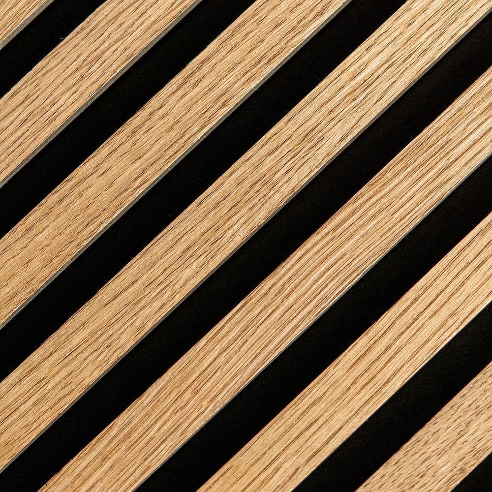 VISGRAAT / HONGAARSE PUNT Akoestische wandpaneel | 52x260 cm | LICHT EIKEN