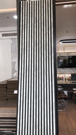 Akoestische wandpaneel (Latten wanden) | 60x280 cm | Beton Look Lichtgrijs| 25 mm latten