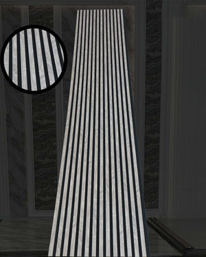 Akoestische Wandpaneel (Latten wanden) | 60x280 cm | Beton Look Donker Grijs| 25 mm Latten