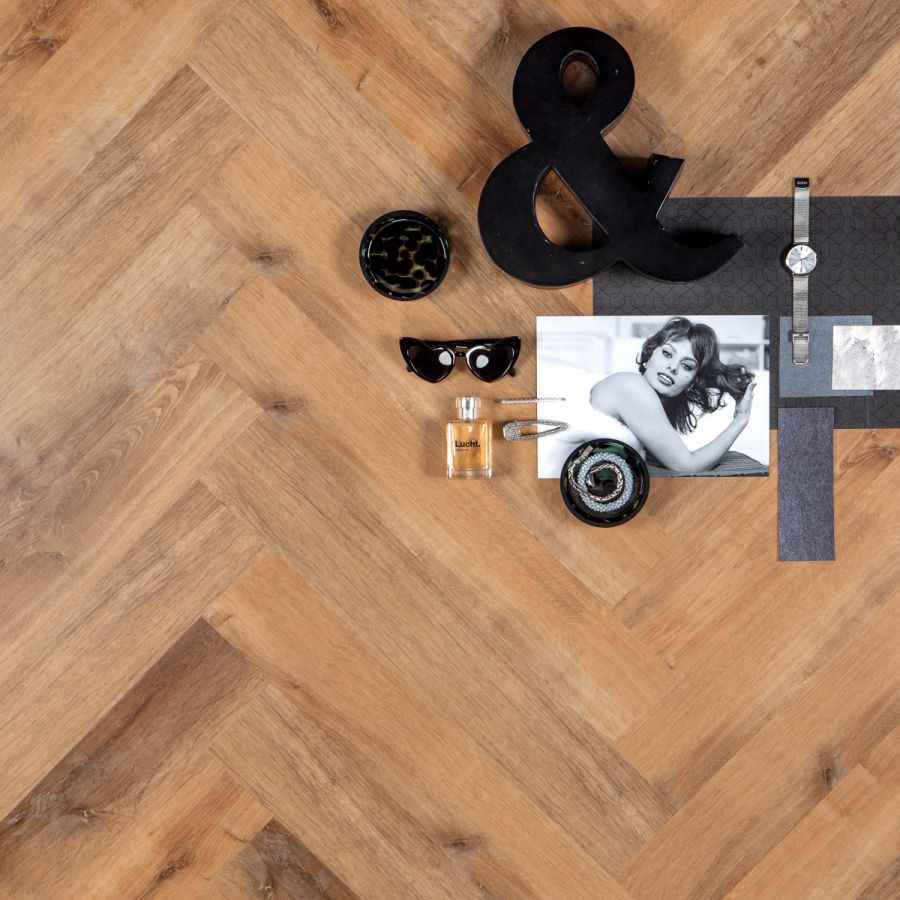Poppy Herringbone/Visgraat PVC plak