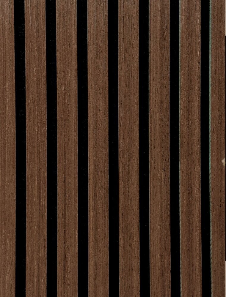 29€ Akoestische WandPanelen Walnoot Lattenwand Met zwarte Vilt 270x60 cm
