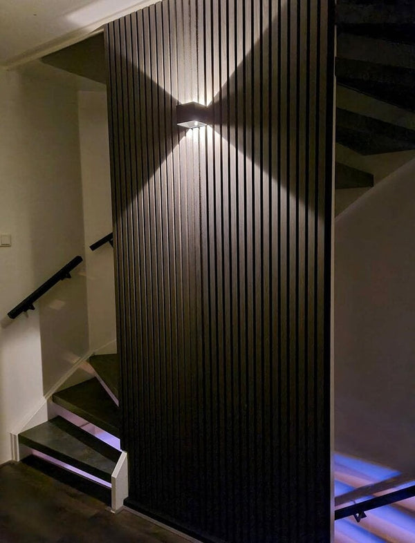 29€ Akoestische WandPanelen Walnoot Lattenwand Met zwarte Vilt 270x60 cm