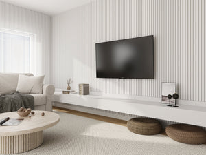 Akoestische Wand Panelen Lattenwand Met Witte Vilt 260x60 Cm