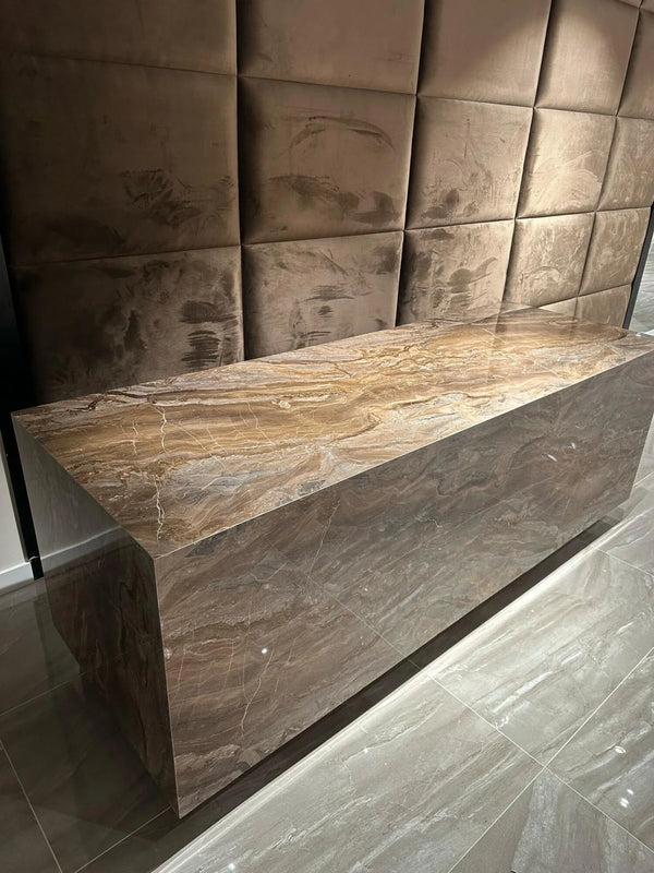PVC wandpaneel | 120x280 cm | Milos Brown Hoogglans