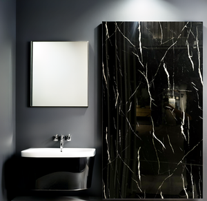PVC wandpaneel | 120x280 cm | Black Marble Hoogglans