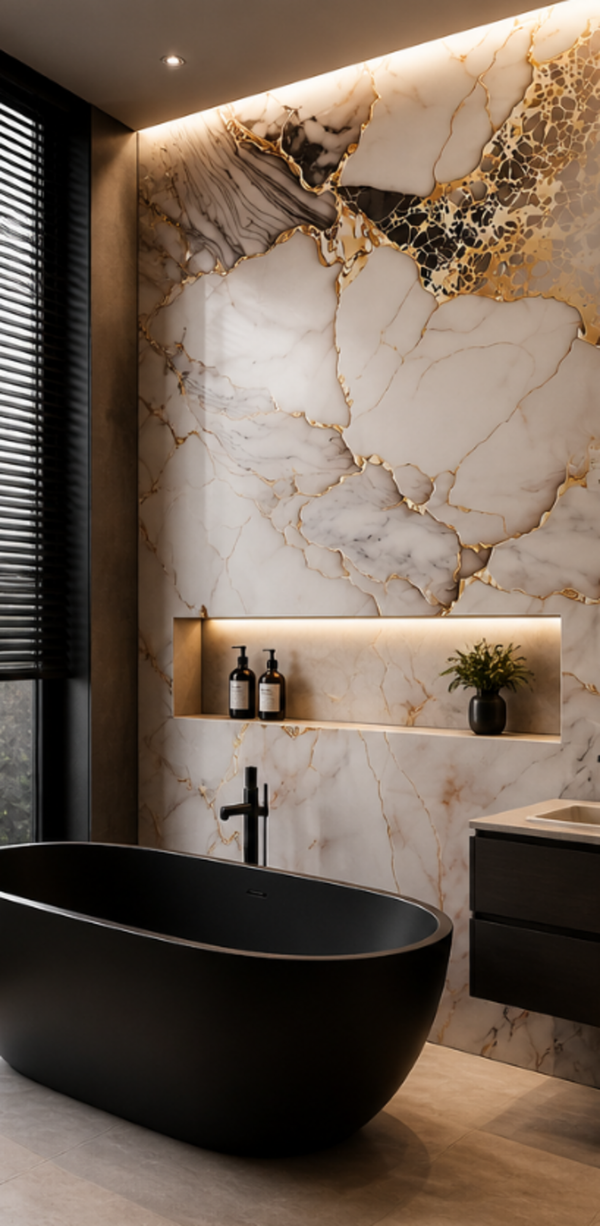 79€ PVC-Wandpaneele/122x280x3 cm/ROMA goldi glänzend