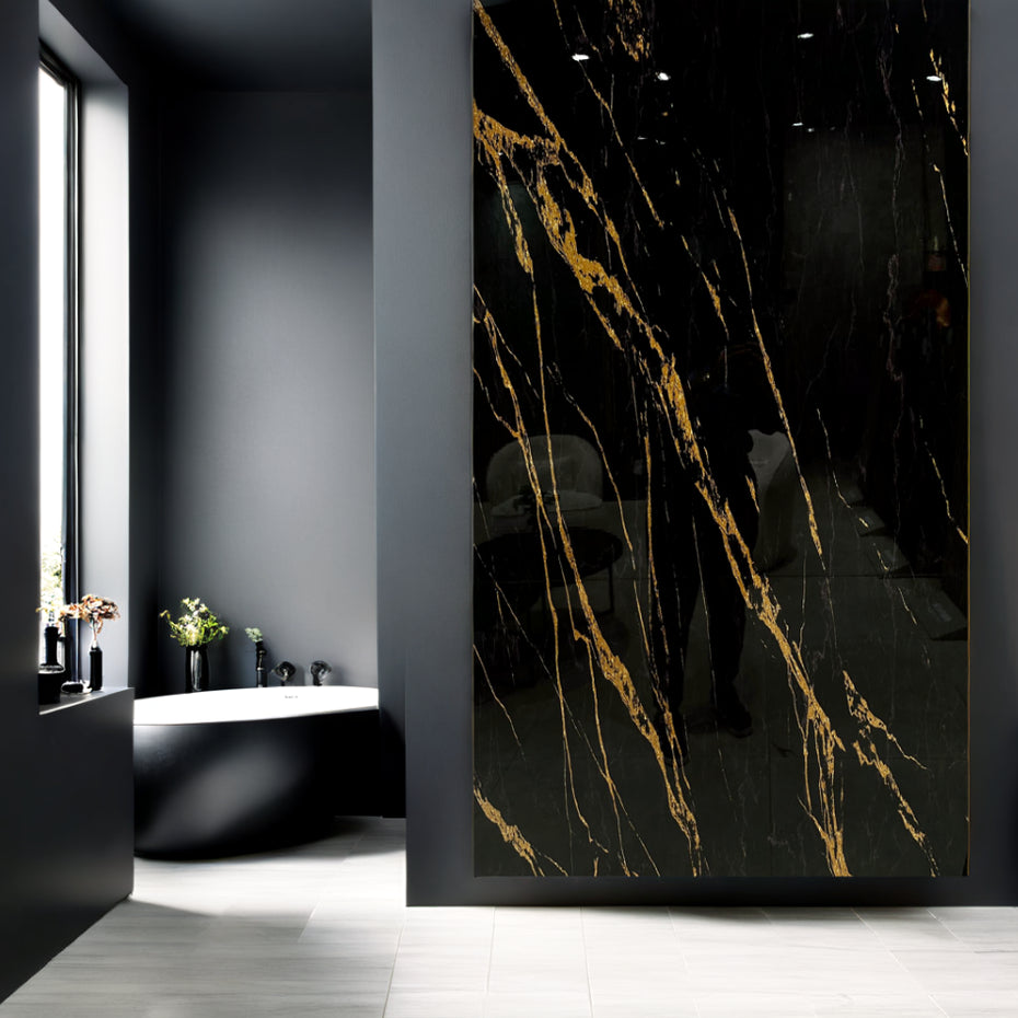 PVC wandpaneel | 120x280 cm | Ceasar Black Hoogglans