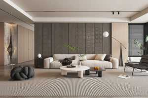 VISGRAAT / HONGAARSE PUNT Akoestische wandpaneel | 52x260 cm | WALNOOT