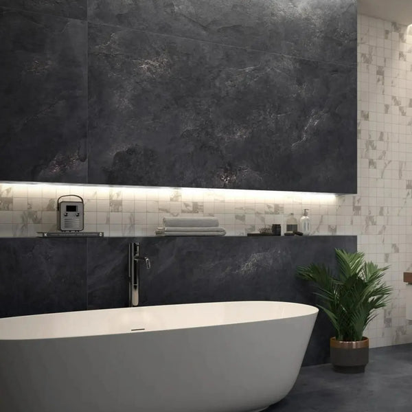 PVC wandpaneel | 120x280 cm | Ardesia Noir (Antraciet Leisteen) Mat