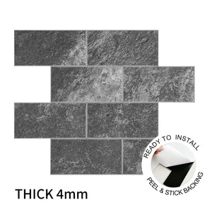 Zelfklevende tegel / plaktegel | Antreciet steen | 305x305x4mm