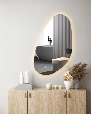 AQUA Randloos toiletspiegel / badkamerspiegel met verlichting - 39.2x60 cm