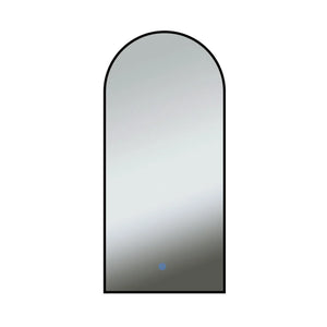 ARCH Zwart toiletspiegel / badkamerspiegel met verlichting - 45x100 cm