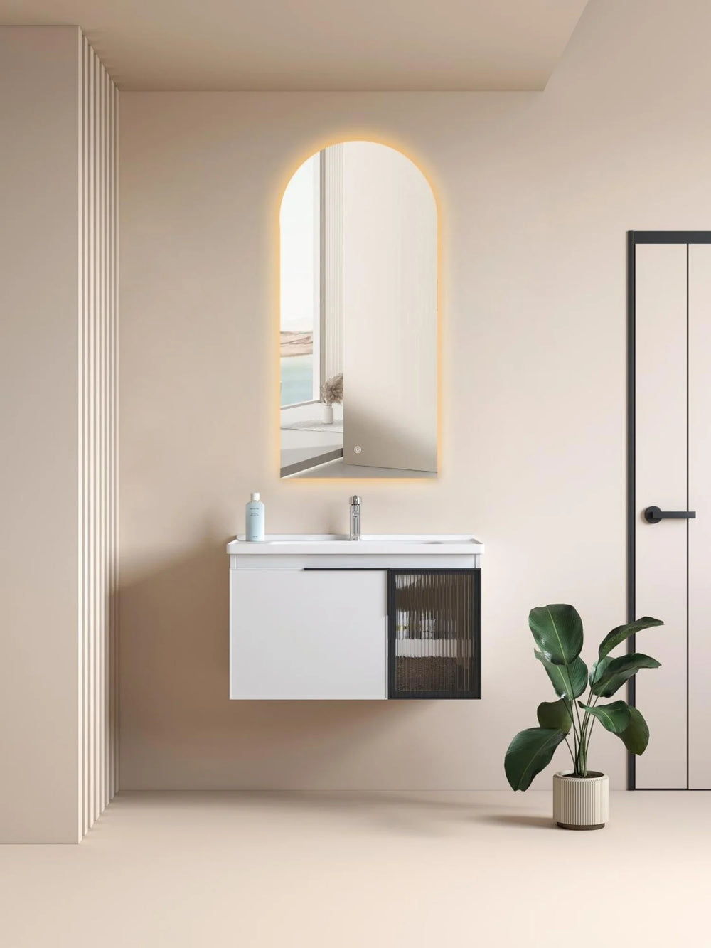 ARCH Randloos toiletspiegel / badkamerspiegel met verlichting - 45x100 cm