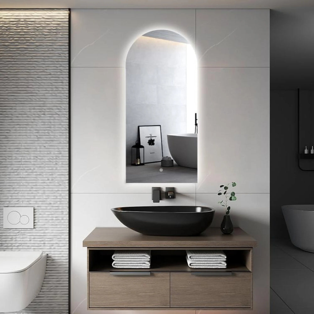 ARCH Randloos toiletspiegel / badkamerspiegel met verlichting - 45x100 cm