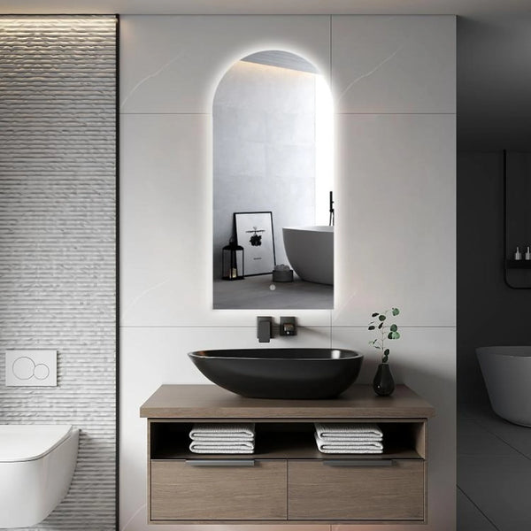 ARCH Randloos toiletspiegel / badkamerspiegel met verlichting - 45x100 cm