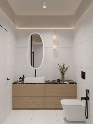 AURA Randloos toiletspiegel / badkamerspiegel met verlichting - 45x100 cm