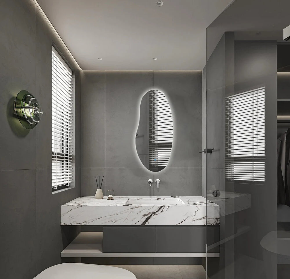 AURA Randloos toiletspiegel / badkamerspiegel met verlichting - 45x100 cm