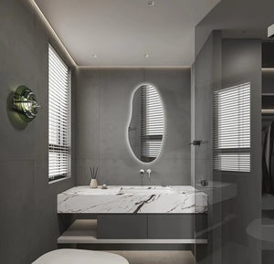 AURA Randloos toiletspiegel / badkamerspiegel met verlichting - 45x100 cm