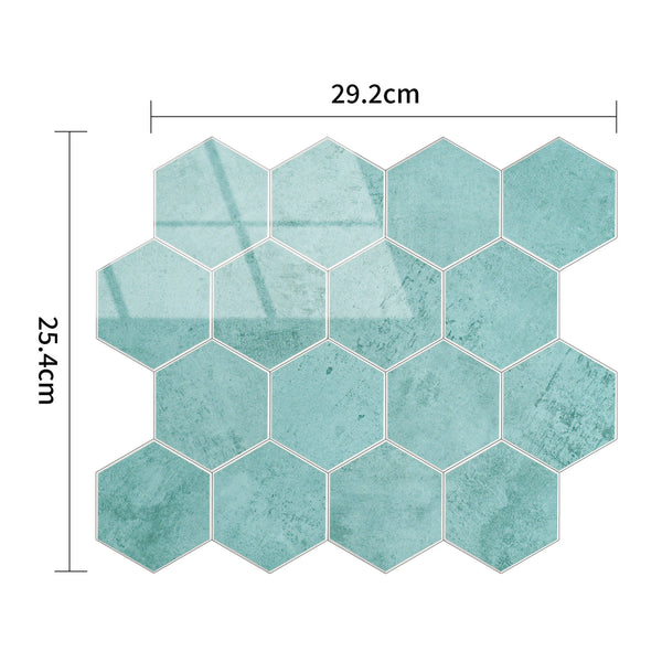 Zelfklevende tegel / plaktegel | Blue baltic hexagon | 292x254x3.3mm
