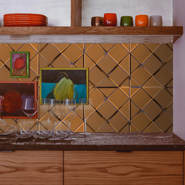 Zelfklevende tegel | Koper mat glas | 300x300x4mm