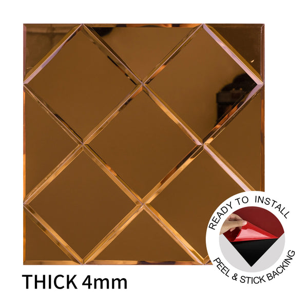 Zelfklevende tegel | Koper glas | 300x300x4mm