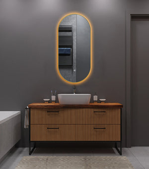 ELLIPS Goud badkamerspiegel met verlichting - 50x100 cm