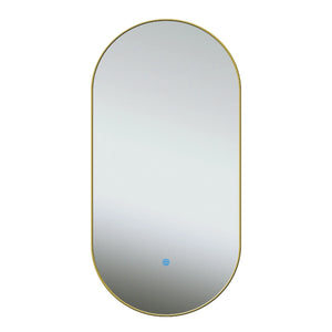 ELLIPS Goud badkamerspiegel met verlichting - 50x100 cm