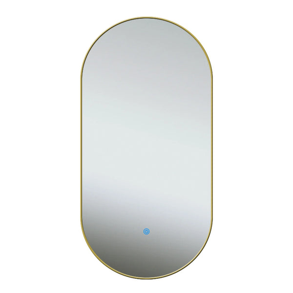 ELLIPS Goud badkamerspiegel met verlichting - 50x100 cm