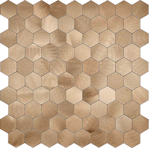 Zelfklevende tegel / plaktegel | Geborsteld brons hexagon | 291x286x4 mm