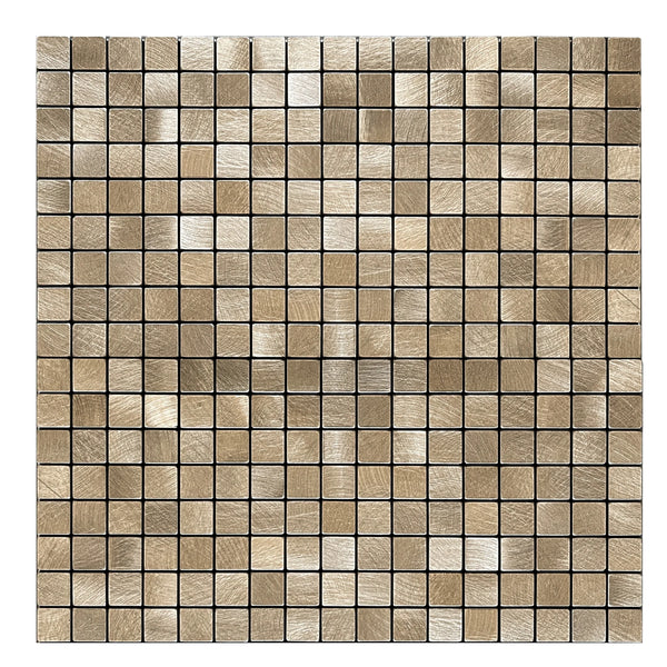Zelfklevende tegel | Geborsteld brons blokjes | 265x265x4mm