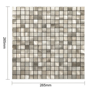 Zelfklevende tegel / plaktegel | Geborsteld goud blokjes | 265x265x4mm
