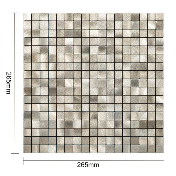 Zelfklevende tegel / plaktegel | Geborsteld goud blokjes | 265x265x4mm