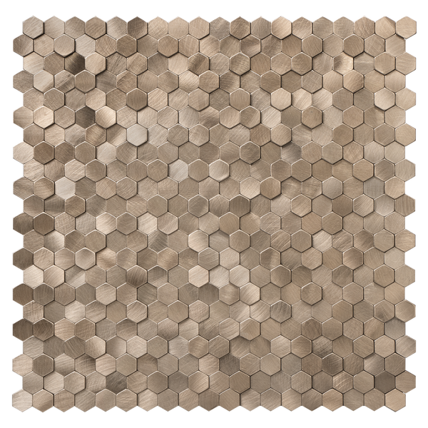 Zelfklevende tegel | Brons hexagon | 308x298x4mm